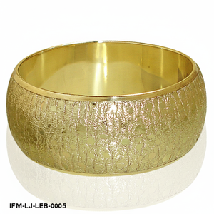 Textured Brass & Leather Statement Bangle Handcrafted <b>Boho</b> Wide Cuff <b>Bracelet</b> For Woman Gift For her - Product Image 1