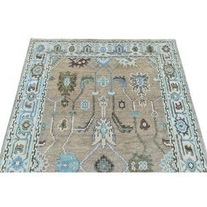 Tapis turcs Oushak noués à la main Ensemble de tapis de salon marron en coton et laine durables pour l'exercice et le camping - Product Image 4