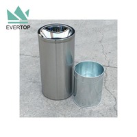 Poubelle en acier inoxydable DB-35T 27L/7 gallons noire avec couvercle à entonnoir, poubelles personnalisées, poubelle commerciale, poubelle d'intérieur