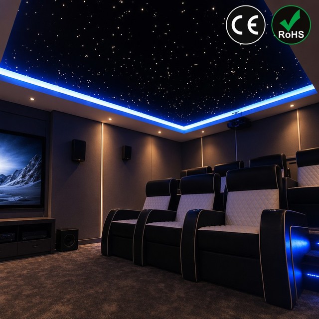 2025 Starlight Fiber Optic LED Ceiling Panel 60*60Cm IP65 Rating Polyester Acoustic Board for Cinema Living Room Optimal Light