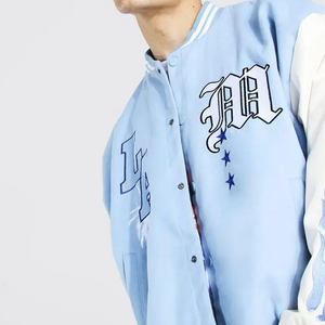 Hot Selling Customized Solid <b>Plain</b> Sports 2025 New Arrival Wholesale Blank <b>Varsity</b> Stand Collar 2025 Premium Design <b>Jacket</b> - Product Image 2