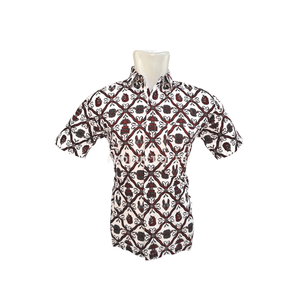 Nouveau Batik Monochrome Coton Classique Chemises Décontractées Premium Batik Indonésie Vacances Courtes Manches T-Shirt Batik Indonésie Vêtements - Product Image 1