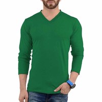 Manches courtes respirant col en V formel tricoté polyester/coton coupe régulière t-shirts pour hommes