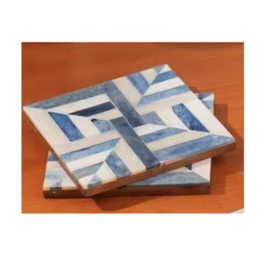 Nouveauté chaude Unique Designer Bone Inlay Coaster Top-Grade Qualité Carré Solide Vaisselle Décoration Mat & Pad - Product Image 1