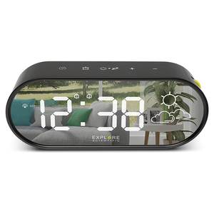 Reloj de Mesa Inteligente Explore Scientific RDC2002WBLK Negro, Reloj Despertador Multifunción con Pronóstico del Tiempo - Product Image 3