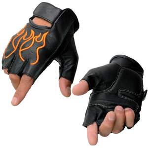 Guantes de Motociclista de Cuero Personalizados de Medio Dedo para Motociclistas Profesionales con Diseño de Logotipo Personalizado - Product Image 4