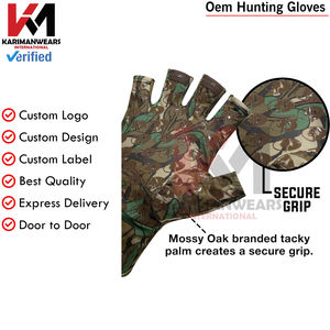 Gants de chasse camouflage sans doigts matériau extensible durable respirant léger avec arc de chasse en dinde texturé - Product Image 5