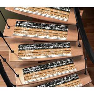 Tapis noir, tapis orange, tapis tendance, tapis rayé, tapis moderne, gobelin - Product Image 4