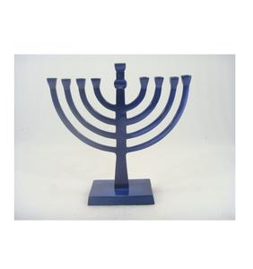Bougeoir Menorah de Hanukkah à 9 branches en fer fait à la main - Product Image 1