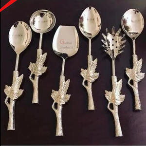 Ensemble de couverts en laiton au design de luxe plaqué or pour restaurant - Product Image 2