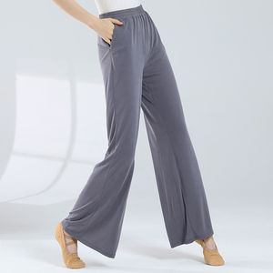 Mallas de gimnasio de cintura alta para mujer, mallas acampanadas transpirables para Yoga, mallas para Fitness, correr, deportes de baile, patrón sólido - Product Image 5