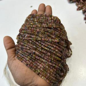 Cuentas DE FORMA DE NEUMÁTICO facetadas de turmalina múltiple de 6mm de calidad AAA, cuentas de corte de rueda de turmalina de colores mezclados - Product Image 4