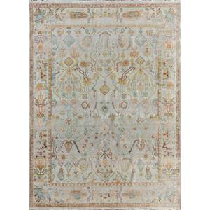 Alfombra Afgana de Lana Tejida a Mano con Diseño de Medallón, Color Marfil, para Uso Doméstico - EA-3009 (Cs-02) - Product Image 1