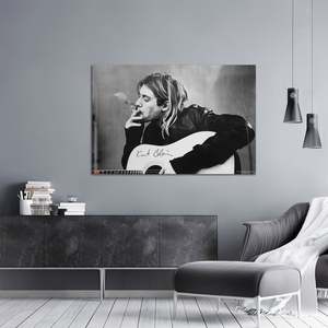 Modern Style Nirvana <b>Poster</b> Kurt Cobain Smoking and Guitar Made of Paper for Wall Usage - Product Image 3