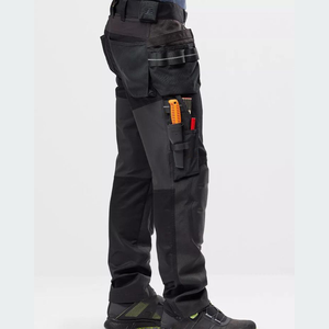 Mosaic Impex Precio al por mayor Tela de algodón Múltiples bolsillos Cargo negro gris contraste Pantalones Cargo para hombre para ropa de trabajo - Product Image 6