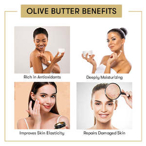 Crème corporelle au beurre d'olive végétalienne infusée à l'acide hyaluronique, exfoliante et éclaircissante, usage quotidien, fourniture OEM - Product Image 2