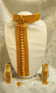 24K oro Dubai Vintage clásico perla flor broche pendientes collar aniversario moda cobre joyería conjunto regalo - Product Image 5