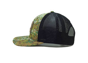 Parche de cuero personalizado Logo Gorra Bordado Logo Camo Camionero Sombreros Cuerda Promocional Camuflaje Diseño Vietnam Fábrica - Product Image 4