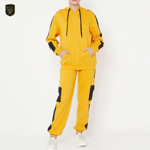 Ensemble de survêtement décontracté pour femme, 100 % coton respirant, deux pièces sportives, pantalon à capuche, fitness, entraînement, couleur unie, séchage rapide - Product Image 3