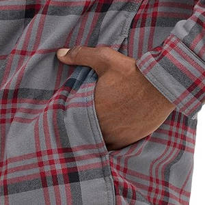 Mens Classic Long Sleeve <b>Sherpa</b> <b>Lined</b> Shirt <b>Jacket</b> Winter Warm Flannel Overshirt for Everyday Comfort - Product Image 6