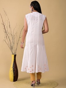 ใหม่อินเทรนด์แฟชั่นKurtiเสื้อผ้าชาติพันธุ์ผู้หญิงคอจีนแผงผ้าฝ้ายAnarkali Kurtaล่าสุดDesigner Collection - Product Image 5