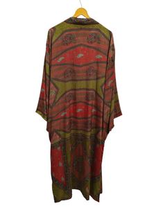 Longueur de cheville Robe en soie Robe multicolore Robe de nuit Robe indienne Vintage soie recyclée Sari Kimono, - Product Image 6
