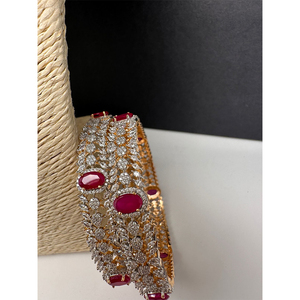 24 Carat <b>Solid</b> <b>Gold</b> Plated Handmade Bracelet High Quality Zirconia <b>Bangle</b> Set for Special Occasions - Perfect for Weddings - Product Image 2