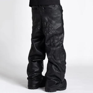 Pantalones de Cuero de Alta Calidad, Estilo Motero, Textura Suave, Costuras Resistentes, Esenciales para un Look Casual y Formal, a la Moda - Product Image 2