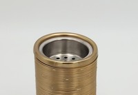 Brûleur d'encens en métal de luxe, base en bois, gobelet intérieur en métal, finition dorée, design cylindrique, porte-aromathérapie pour le Moyen-Orient