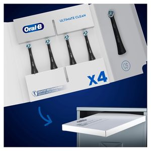 Têtes de brosse à dents électriques Oral-B iO Ultimate Clean, poils torsadés et angulaires pour une élimination plus profonde de la plaque dentaire, lot de 4, adapté - Product Image 2