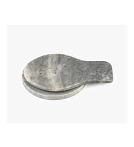 Repose-cuillère en marbre et forme ronde petite taille et vaisselle et salade de service et repose-cuillère d'armement - Product Image 4