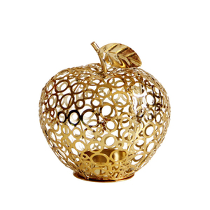 Soporte de luz de té de metal con recubrimiento de polvo dorado en forma de fruta perfecto para decoración de bodas elegante y uso de T-Light para eventos - Product Image 5