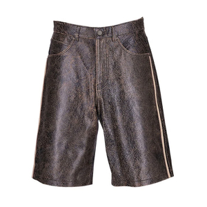Shorts en cuir véritable décontractés neufs pour hommes, longueur genou, de haute qualité, coupe ajustée, séchage rapide, respirants - Product Image 1