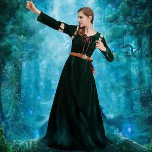 Costume de <span class=keywords><strong>princesse</strong></span> pour adulte Merida de <span class=keywords><strong>Disney</strong></span>, robe en satin et latex avec robe sexy, inspiration des séries télévisées, style personnage d'Halloween - Product Image 2