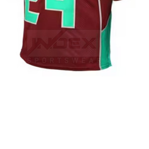 Conjunto de Uniforme de Lacrosse para Adultos Index, Color Granate con Número 24 Verde Menta, Impresión por Sublimación, Ropa Deportiva de Secado Rápido - Product Image 2