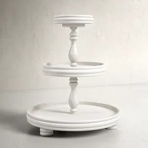 Elegant White <b>3</b>-<b>Tier</b> Aluminum <b>Cake</b> <b>Stand</b> Durable Lightweight Design Weddings Parties Home Decor Stylish INS Inspired <b>Cake</b> Tool - Product Image 4