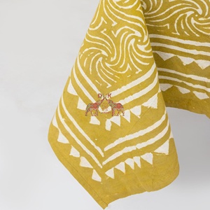 Latest Indian Dabu Striped Block Print Cotton <b>Tablecloth</b> Table Cloth for Dinning Table Beautiful Printed Dinner Table Decor - Product Image 6