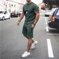 Nueva moda al por mayor camiseta personalizada y pantalones cortos conjunto de hombres precio barato verano hombres Twin Set 2 piezas hombres Jogging conjunto corto