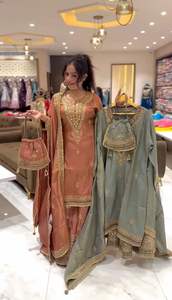 คอลเลกชันเทศกาลและงานแต่งงานของผู้หญิงชุด Palazzo salwar Kameez จากผู้ค้าส่งอินเดีย - Product Image 6