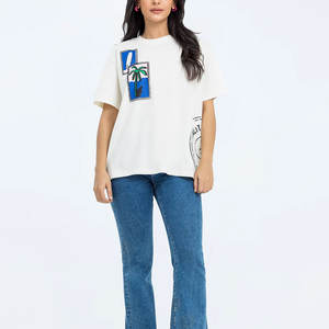 Camisetas de Verano para Mujer, Estilo Urbano, Casuales, 100% Algodón, Lisas, Manga Corta, Diseño 3D a Cuadros, Camisetas Blancas para Mujer - Product Image 1