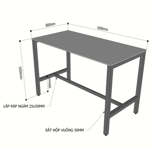 Industrial Design 160x80x105cm Standing Conference <b>Table</b> Plywood Wood with Iron Legs Assembly Required-STD68039 - Product Image 6