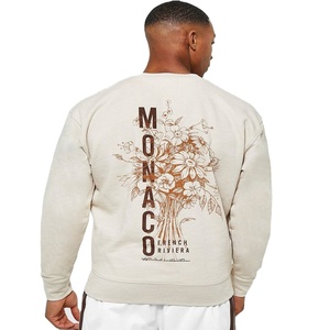 Sudadera de hombre vintage con logotipo personalizado, venta al por mayor, algodón en blanco acanalado, cuello redondo personalizado, forro polar bordado para hombre - Product Image 1