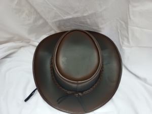 Sombrero de Vaquero de Cuero Marrón Vintage con Banda Trenzada y Correa para la Barbilla, Sombrero Occidental Hecho a Mano para Hombre - Product Image 3