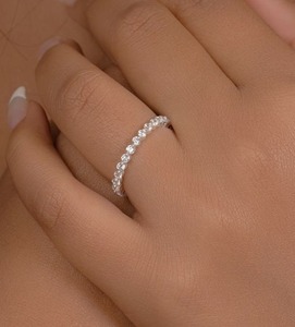 Bague topaze blanche 925 bijoux de mariage faits à la main en argent sterling massif avec estampage en argent naturel 925 forme de couleur blanche - Product Image 4