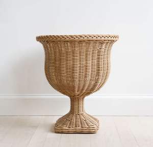 Handmade Natural Rattan Flower <b>Vase</b> With Rustic <b>Texture</b> Ideal For Traditional Homes Interiors And Modern Farmhouse Decor - Product Image 3