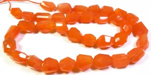 Pierres précieuses en cornaline orange facettées, 9-15 mm, pierres naturelles, perles en forme de nugget, brin de 16 pouces, pierres précieuses irrégulières, coupe de qualité supérieure, 200 - Product Image 6