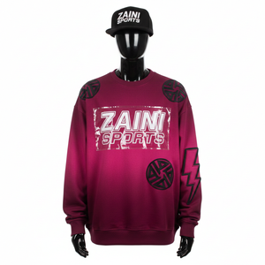 เสื้อสเวตเชิ้ตผู้ชายผ้าฝ้ายผสมโพลีเอสเตอร์สำหรับฤดูหนาว น้ำหนัก 320 GSM สีแดงเบอร์กันดีเข้ม สัมผัสนุ่ม รับสกรีนโลโก้ เสื้อสเวตเชิ้ตพื้นฐาน - Product Image 6