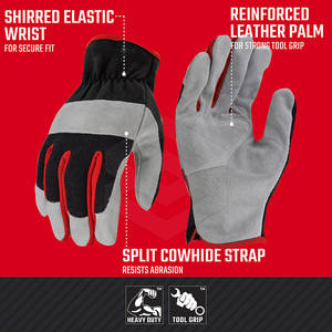 Guantes DE SEGURIDAD DE CUERO personalizados unisex para trabajo guantes de trabajo - Product Image 3