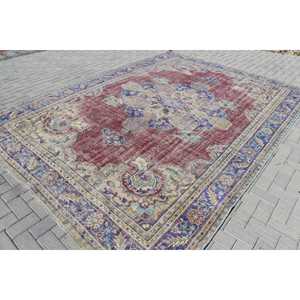 Tapis turc, tapis surdimensionné 8,2x11,3 pieds, tapis à imprimé animal rouge - Product Image 2