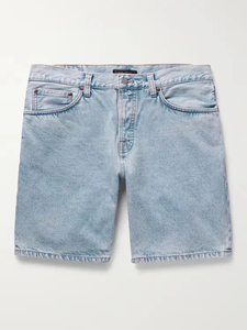 2025 dernière conception courte Slim Denim jean court pour hommes en gros Logo personnalisé droite hommes Denim Shorts OEM - Product Image 4